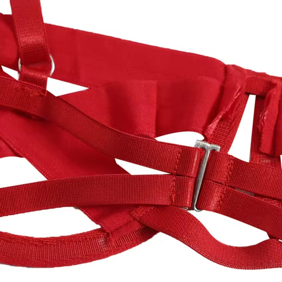 Bondage Harness Lingerie Set Red