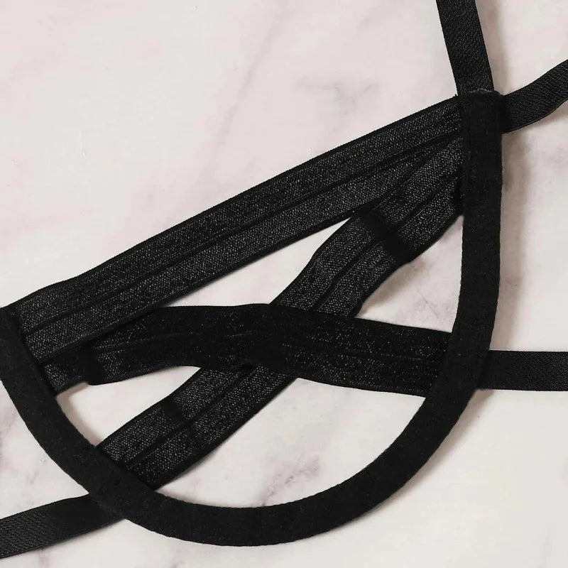 Bondage Harness Lingerie Set Black