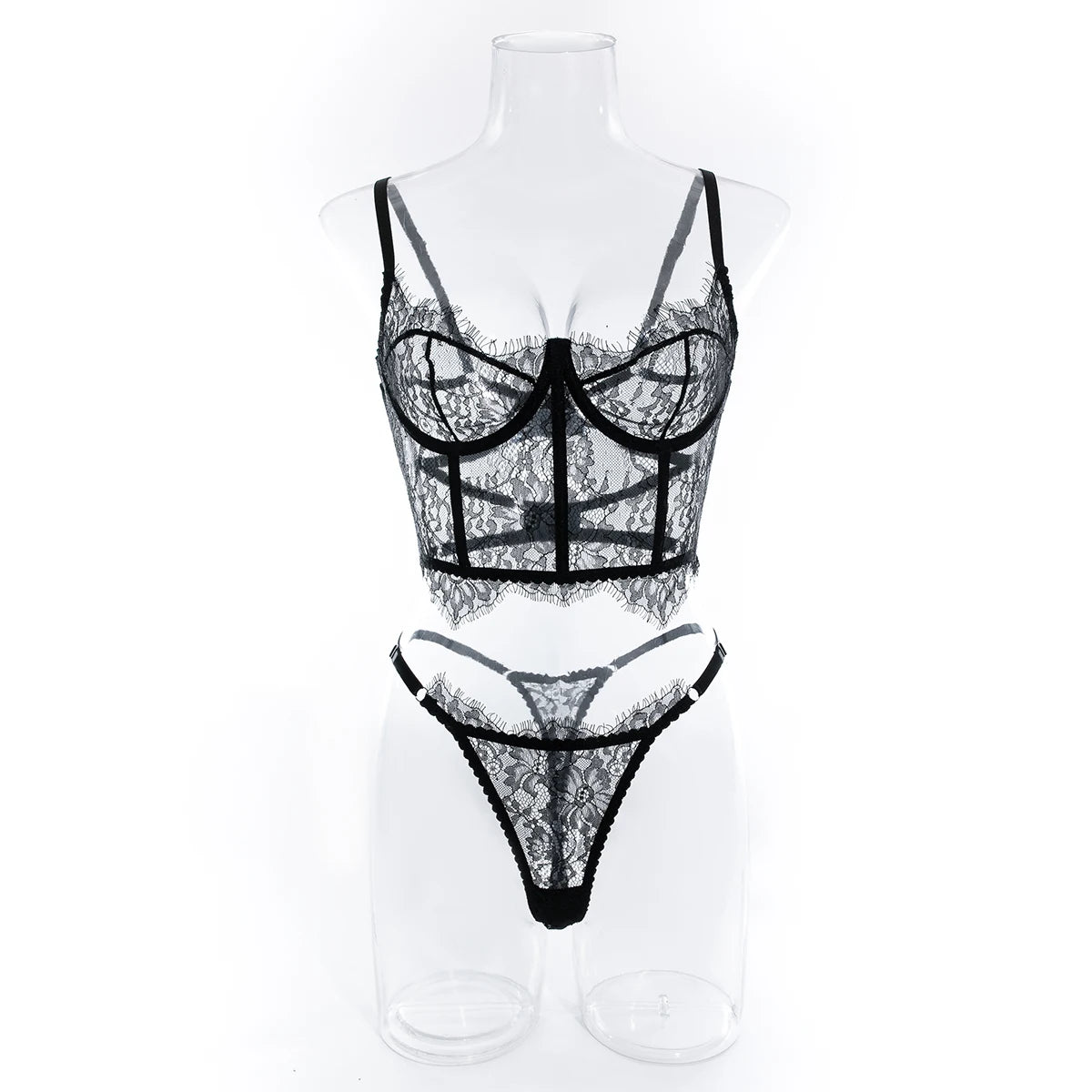 Krasapt Floral Lace Lingerie Set - Bra and Briefs